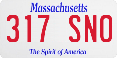 MA license plate 317SN0