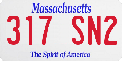 MA license plate 317SN2