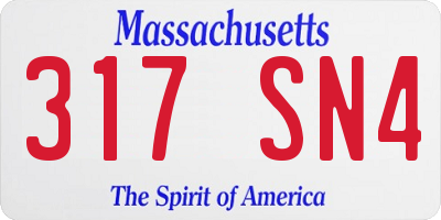 MA license plate 317SN4