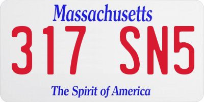 MA license plate 317SN5