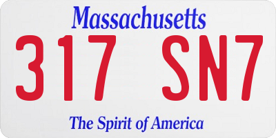 MA license plate 317SN7