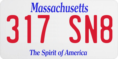 MA license plate 317SN8