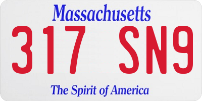MA license plate 317SN9