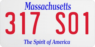 MA license plate 317SO1