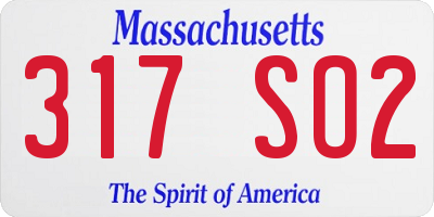 MA license plate 317SO2