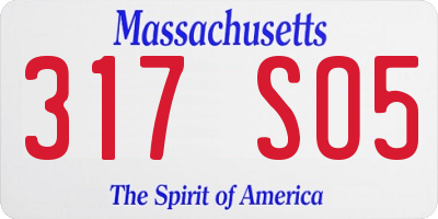 MA license plate 317SO5
