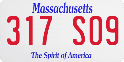 MA license plate 317SO9