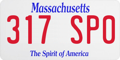 MA license plate 317SP0