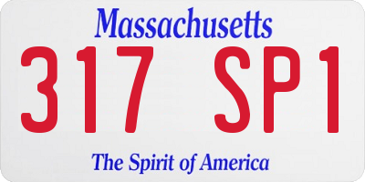 MA license plate 317SP1
