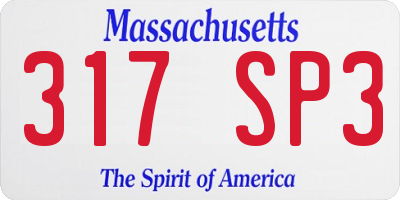 MA license plate 317SP3
