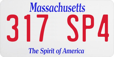 MA license plate 317SP4