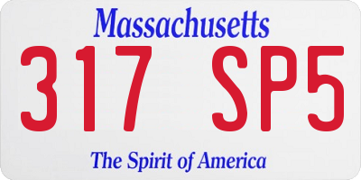 MA license plate 317SP5