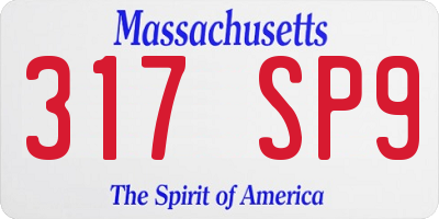 MA license plate 317SP9