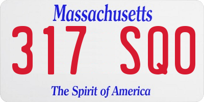 MA license plate 317SQ0