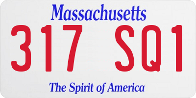 MA license plate 317SQ1