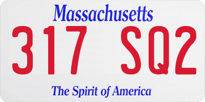 MA license plate 317SQ2