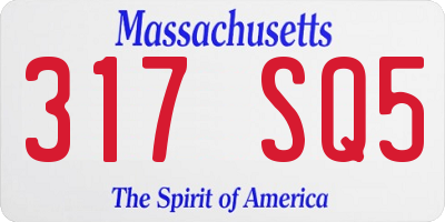 MA license plate 317SQ5