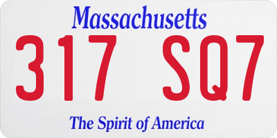 MA license plate 317SQ7