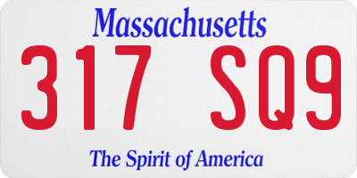 MA license plate 317SQ9