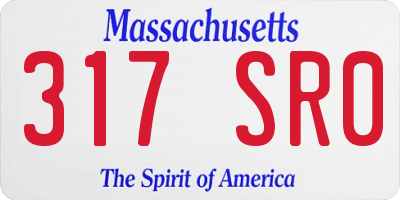 MA license plate 317SR0