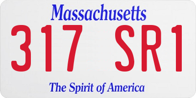 MA license plate 317SR1