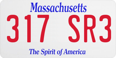 MA license plate 317SR3