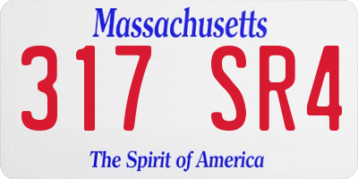 MA license plate 317SR4