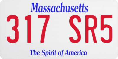 MA license plate 317SR5