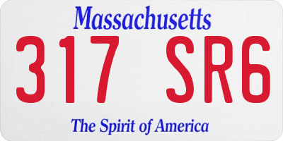 MA license plate 317SR6