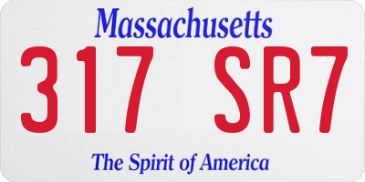 MA license plate 317SR7