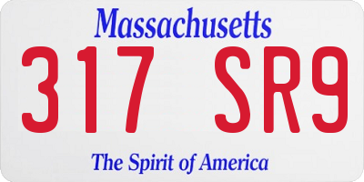MA license plate 317SR9