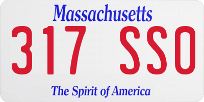 MA license plate 317SS0