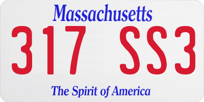 MA license plate 317SS3