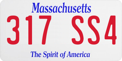 MA license plate 317SS4