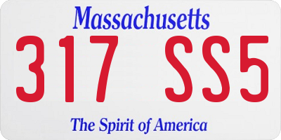 MA license plate 317SS5