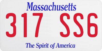 MA license plate 317SS6