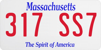 MA license plate 317SS7