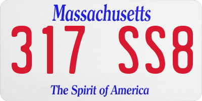 MA license plate 317SS8