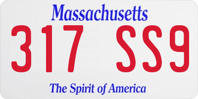 MA license plate 317SS9
