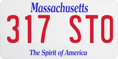 MA license plate 317ST0