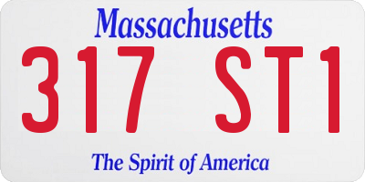 MA license plate 317ST1