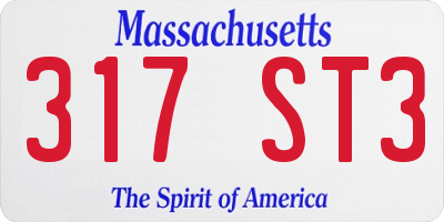 MA license plate 317ST3