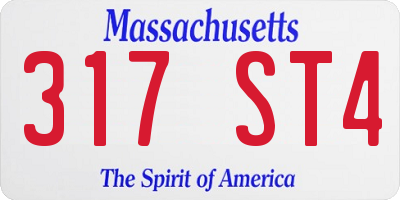 MA license plate 317ST4