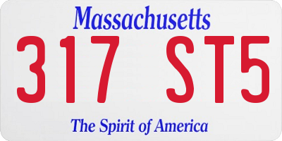 MA license plate 317ST5