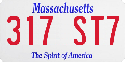 MA license plate 317ST7