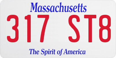 MA license plate 317ST8