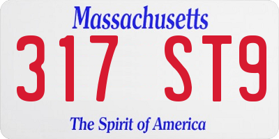 MA license plate 317ST9