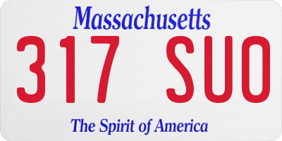 MA license plate 317SU0