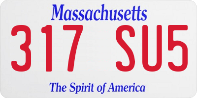 MA license plate 317SU5