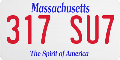 MA license plate 317SU7